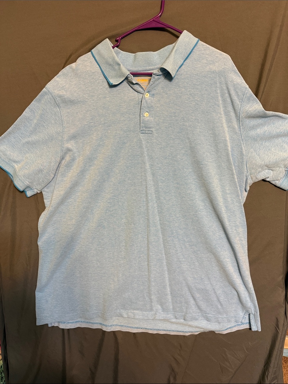 The Foundry Supply Co. Light Blue Polo with Contrast Trim